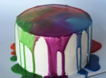 Rainbow Ganache Cake | Cookies and Cups