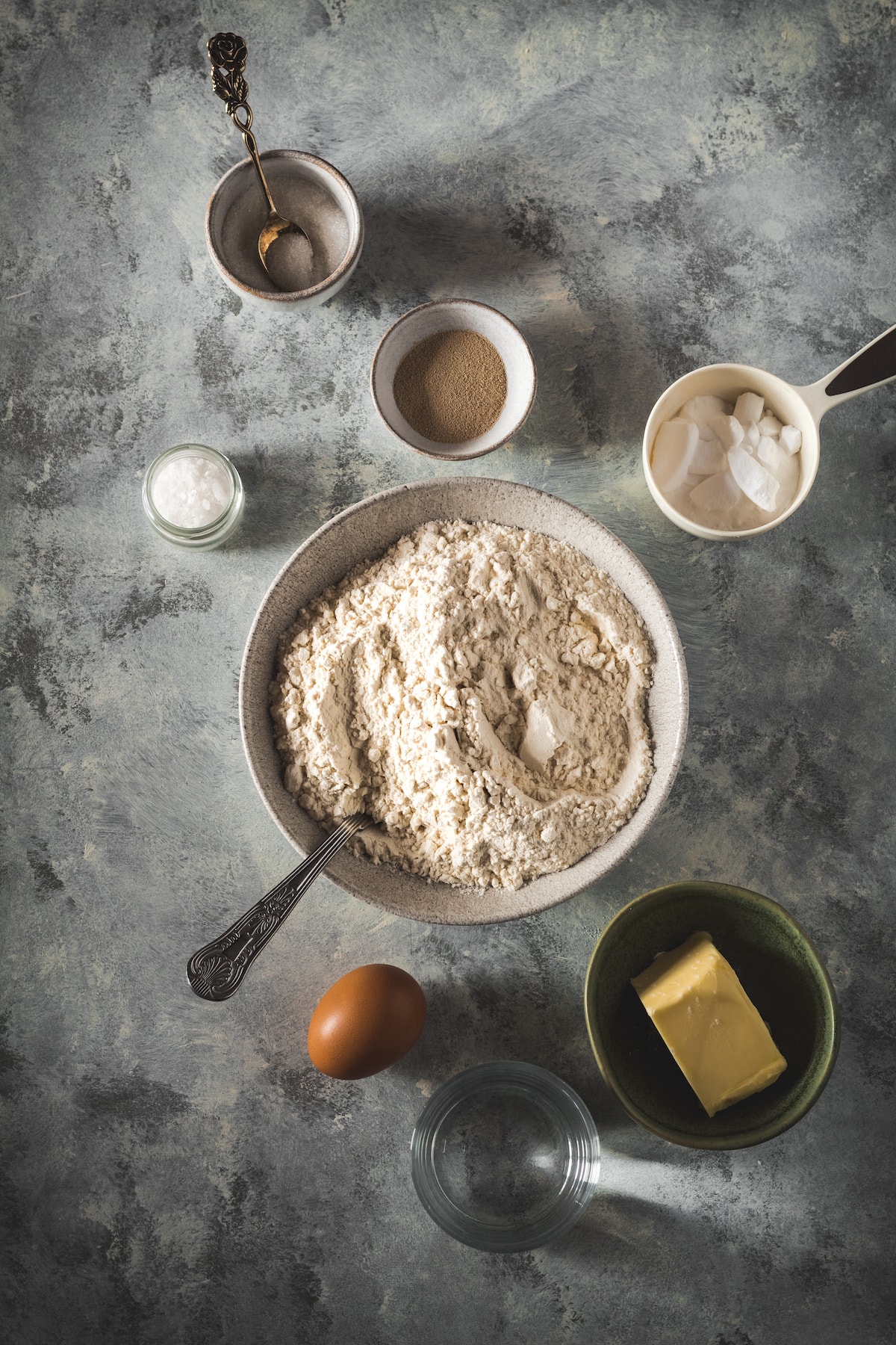 Ingredients for homemade soft pretzels.