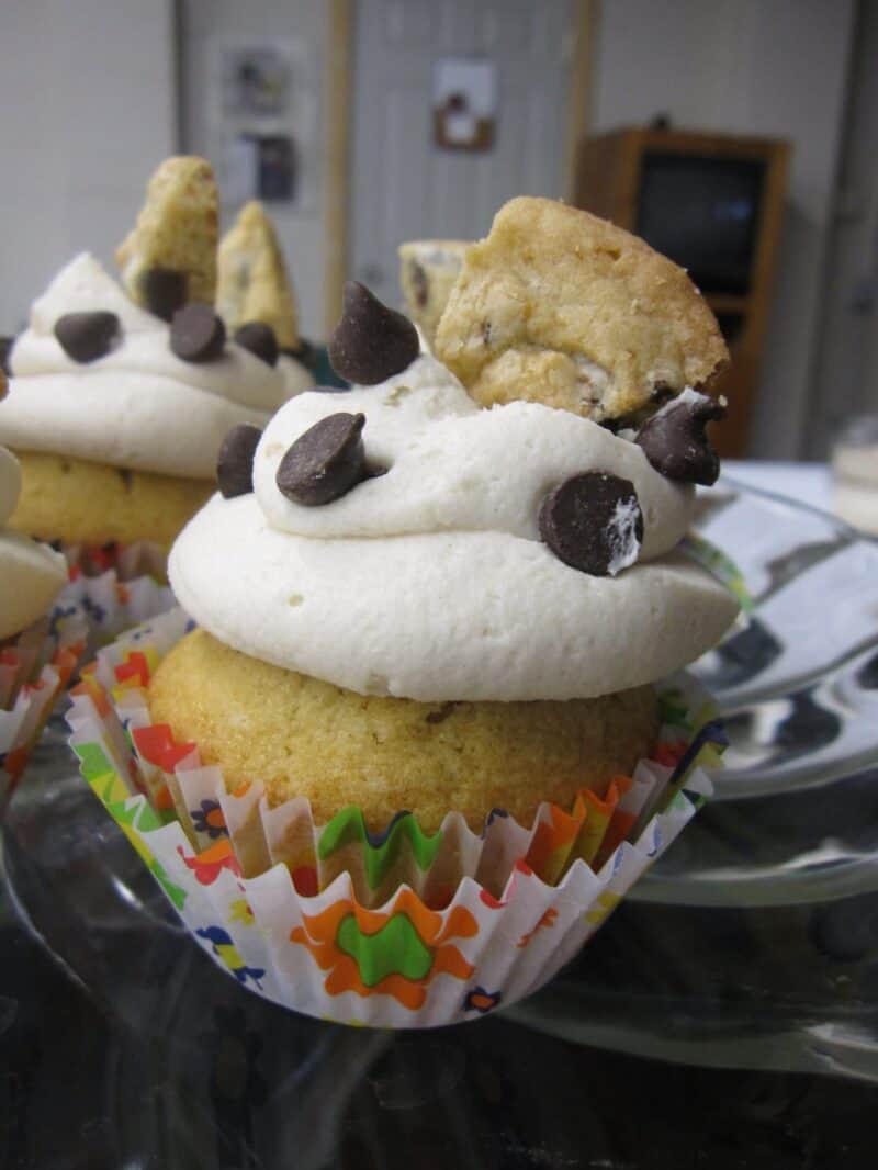 my new favorite cupcake – brown sugar cupcake with chocolate chip cookie dough frosting