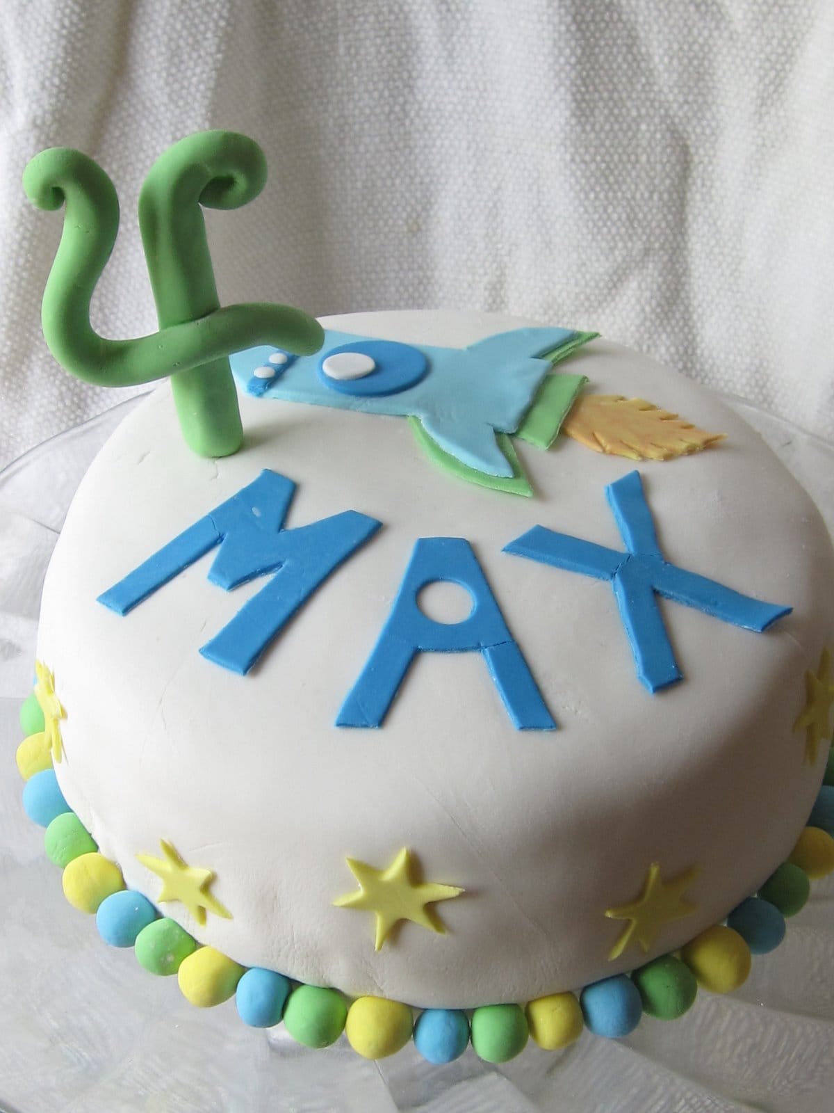 Space-themed birthday cake for Max