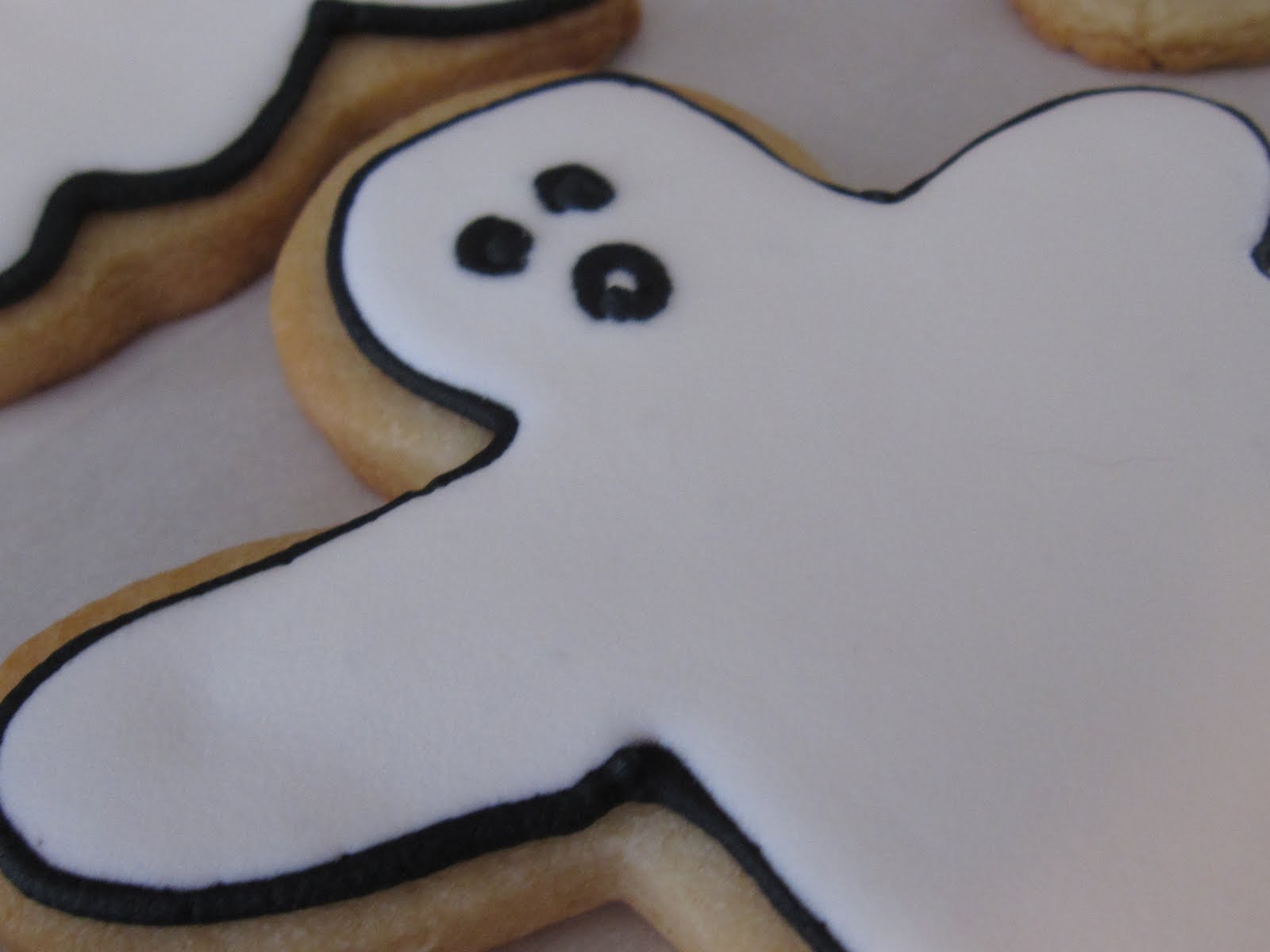 Close-up of a ghost decorated cookie