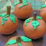 Oreo truffles decorated as pumpkins
