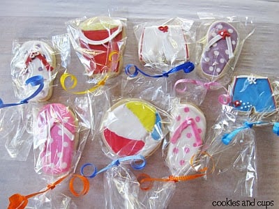 Individually wrapped beach cookies