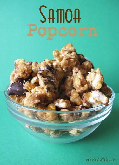 samoa popcorn aka german chocolate popcorn