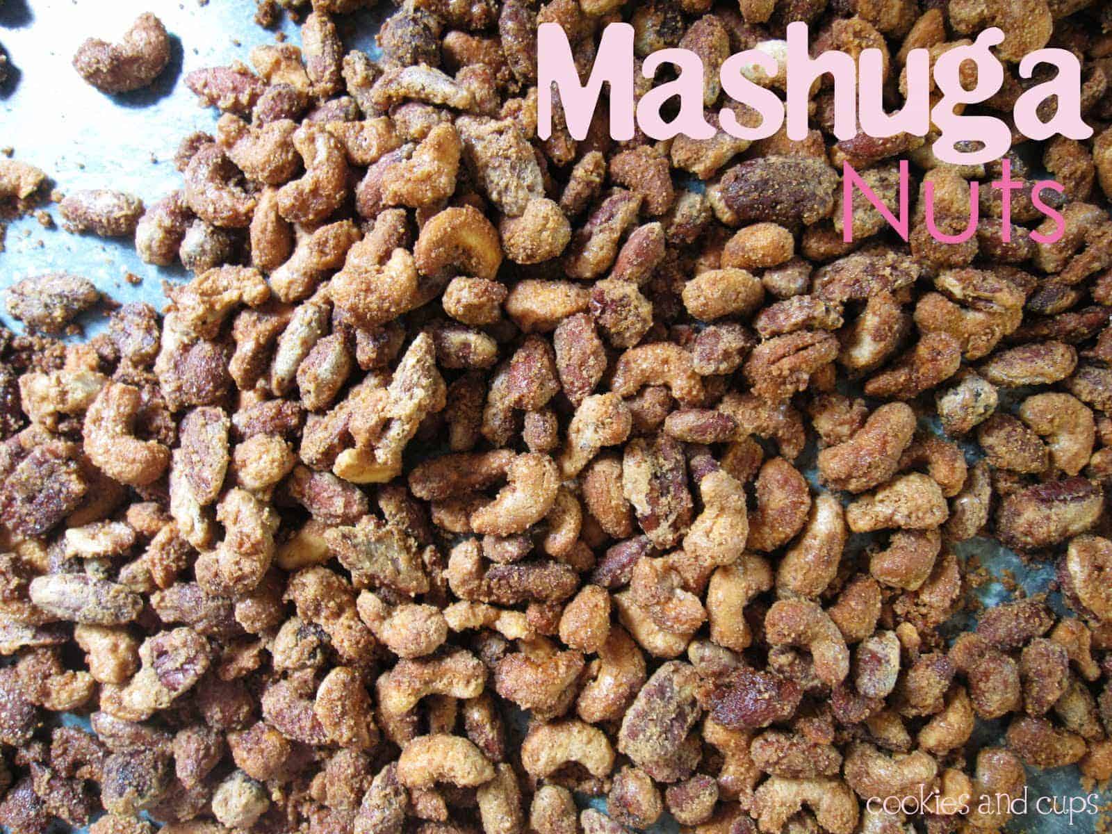 Overhead view of candied Mashuga nuts