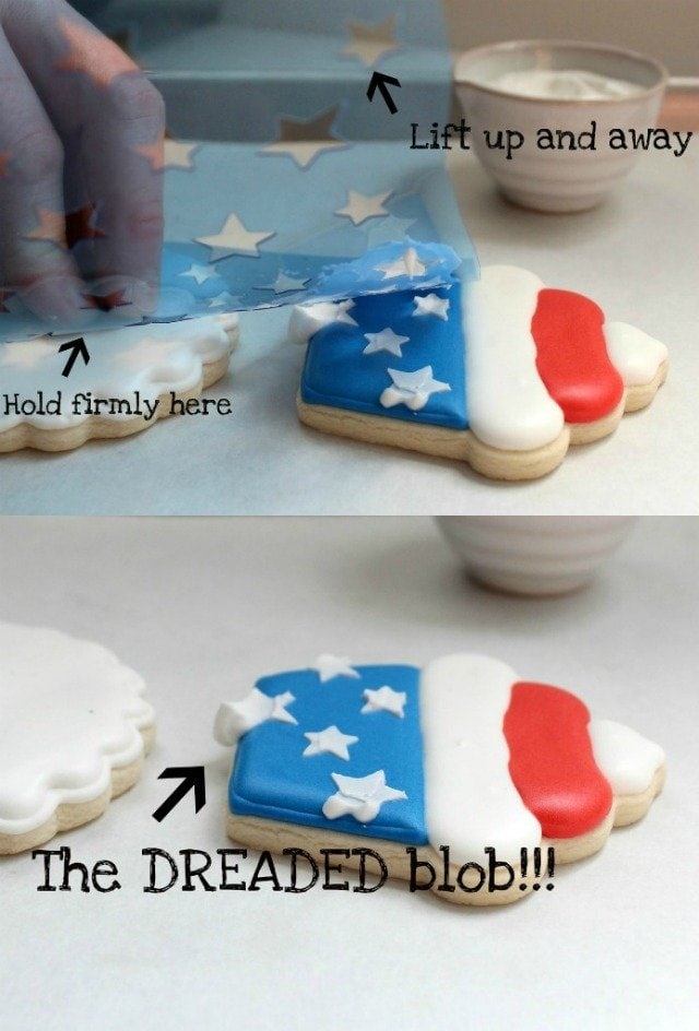 Process of adding star decorations to cupcake cookies
