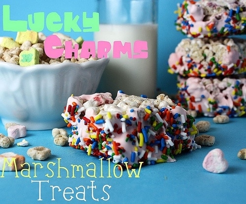 Side view of Lucky Charms Marshmallow Treats