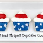 Three American Flag Decorated Sugar Cookies on a Plate
