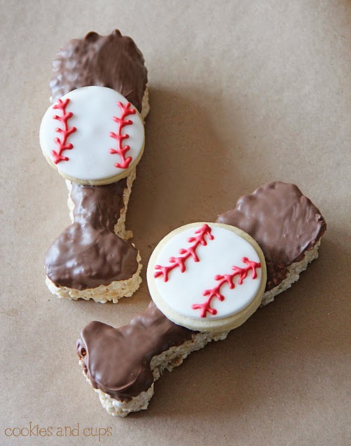 Baseball Krispie Treats