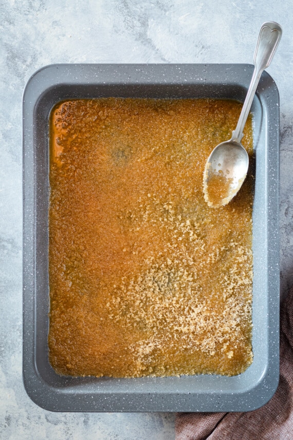 Brown sugar mixed with melted butter.