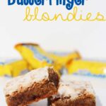 Close-up of two butterfinger blondies