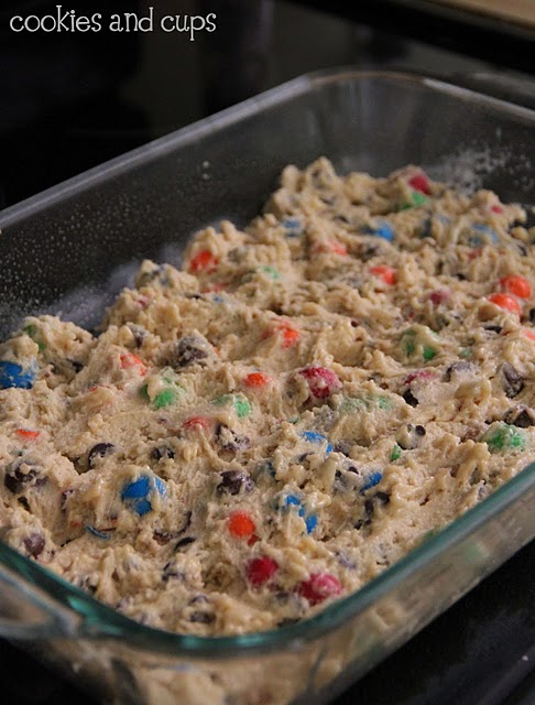 Cookie Dough Pressed into Bottom of Pan