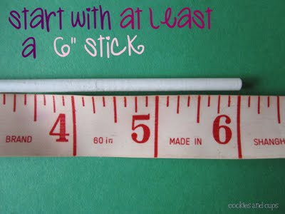 6 inch candy stick next to a ruler