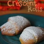 Two Reese's Stuffed Crescent Rolls on a plate