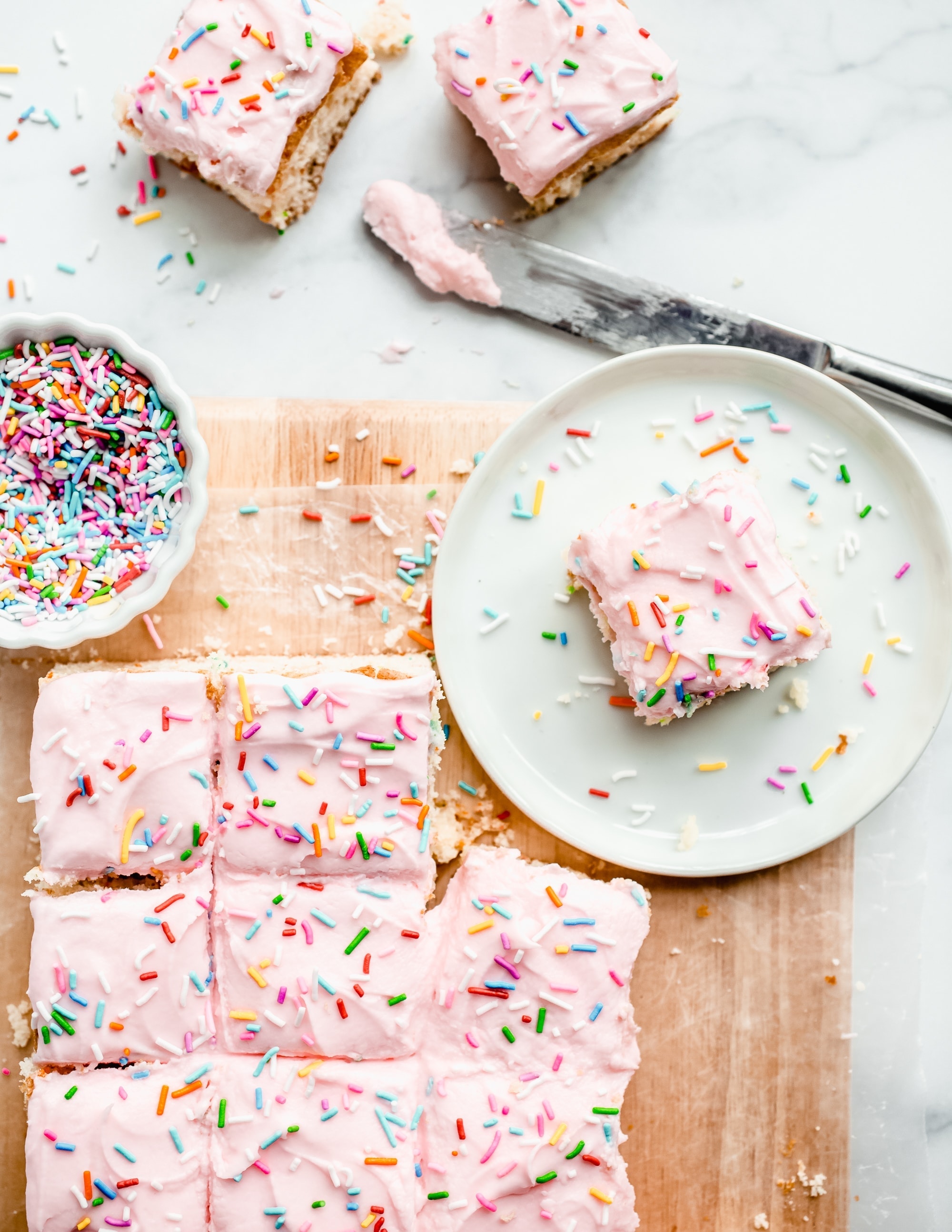 Cake Batter Blondies with Marshmallow Buttercream Cookies and Cups