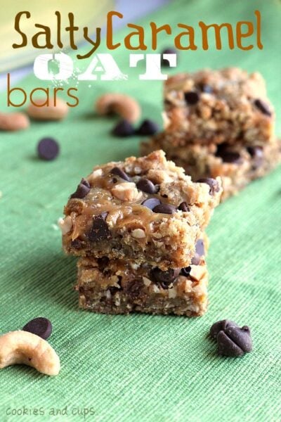 salty caramel oat bars