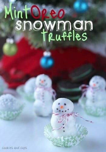 Mint Oreo Snowman Truffles
