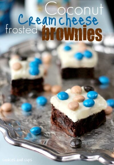 coconut cream cheese frosted brownies