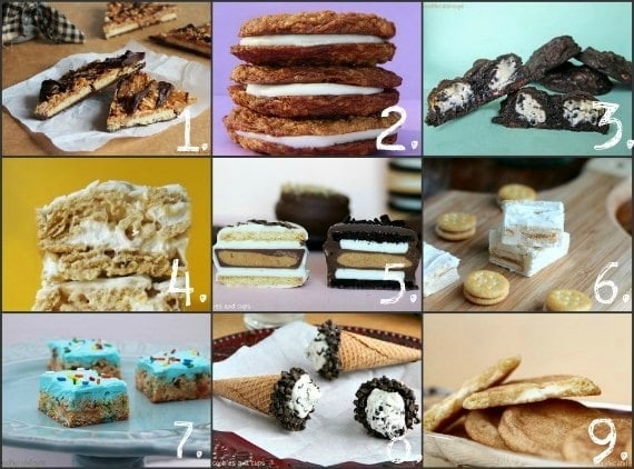 A collage of 9 favorite treats