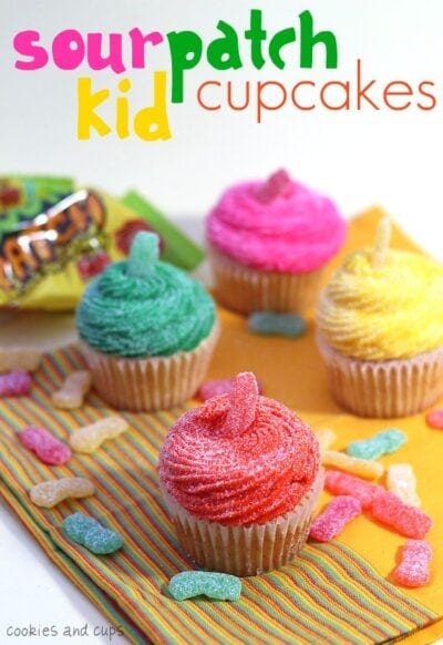 sour patch kid cupcakes