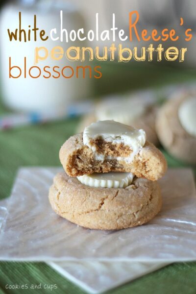 white chocolate reese’s peanut butter blossoms