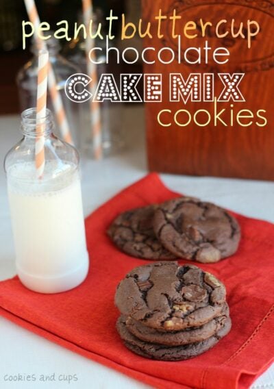 peanut butter cup chocolate cake mix cookies