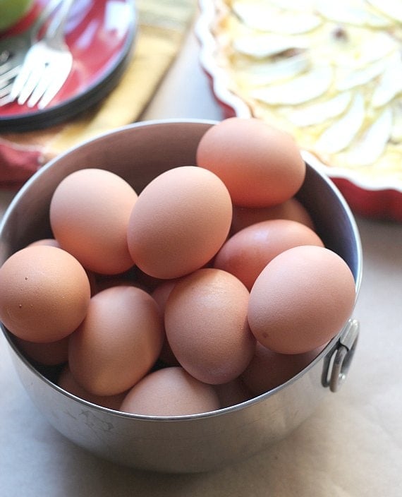 A bowl of farm fresh brown eggs