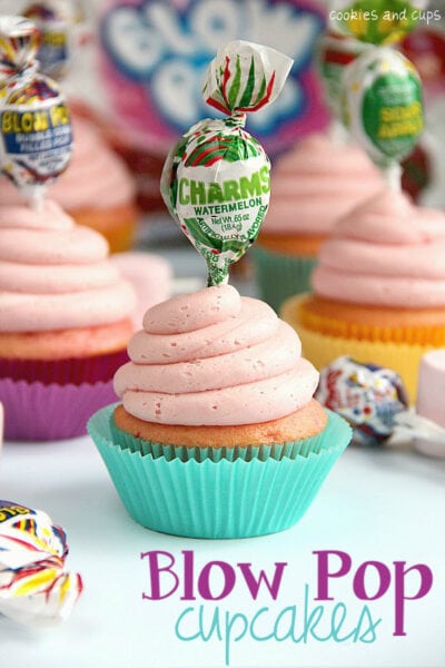 blow pop cupcakes