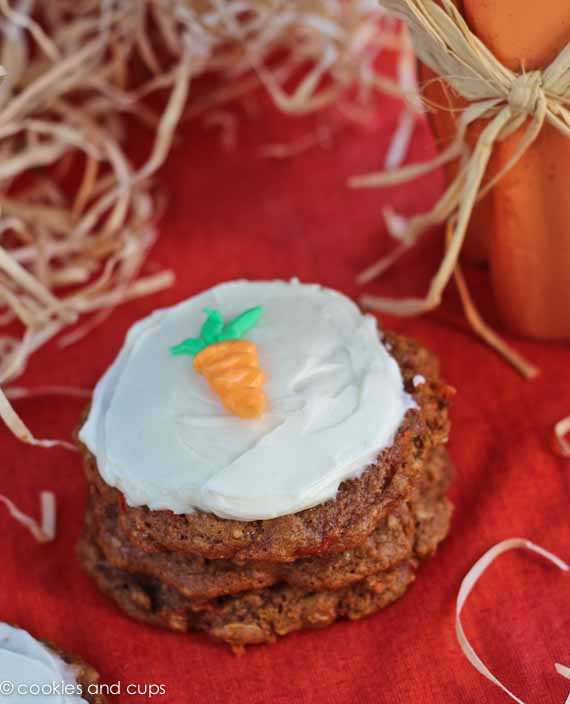 Cake Mix Carrot Cake Cookies With Homemade Cream Cheese Frosting