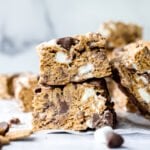 No Bake Golden Graham S'mores Bars stacked