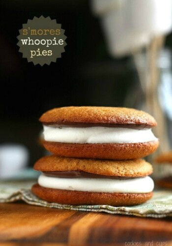 Two smores whoopie pies, stacked