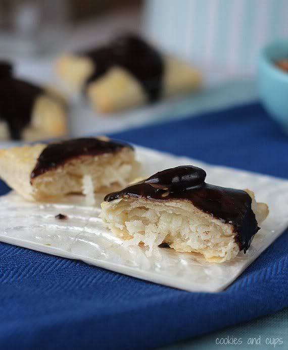 Mini almond joy pop tart topped with chocolate