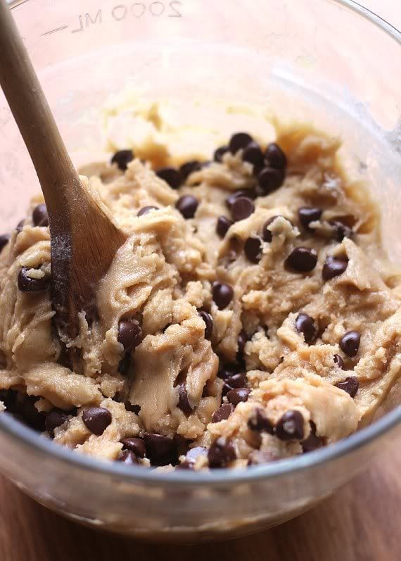 Skillet Chocolate Chip Cookie Dough in a Bowl