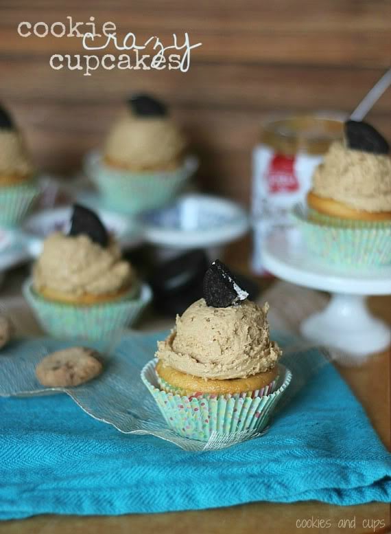 Cookie Crazy Cupcakes with a chunk of Oreo on top