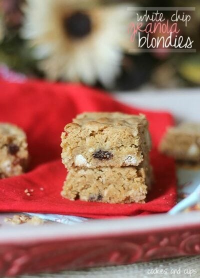 white chip granola blondies