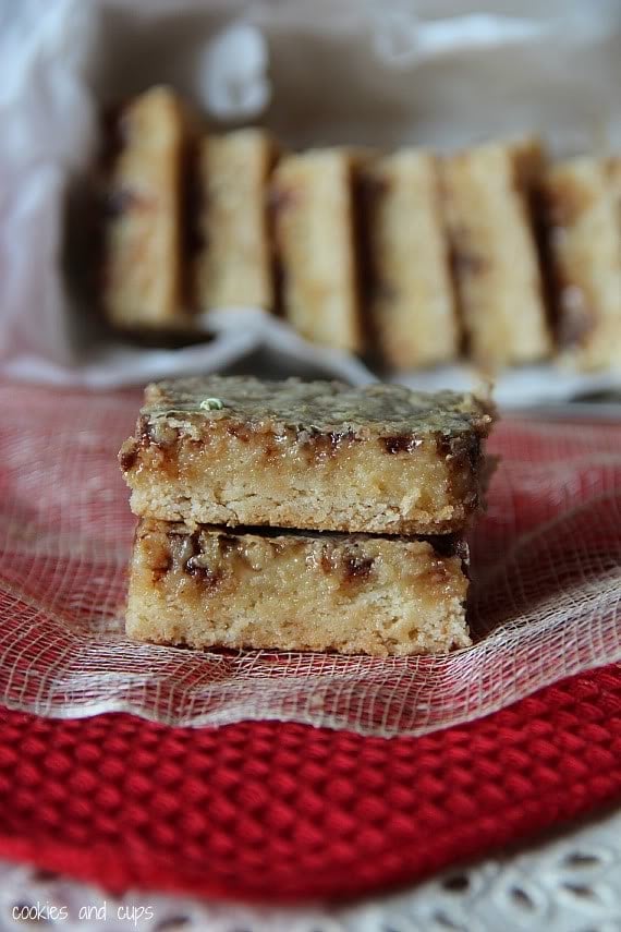 A stack of cake mix toffee bars