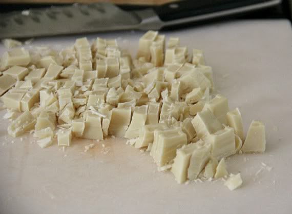 Chopped white chocolate 