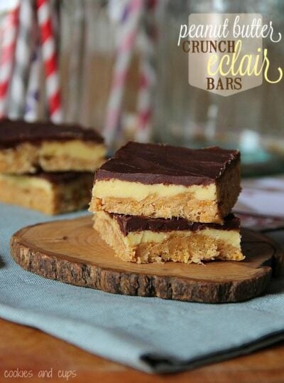 peanut butter crunch eclair bars