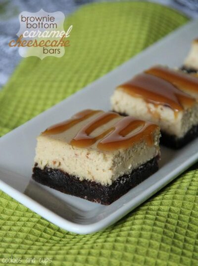 brownie bottom caramel cheesecake bars