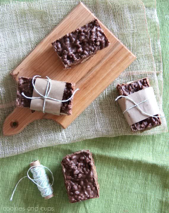 Chocolate Icebox Candy Bars wrapped in paper and twine