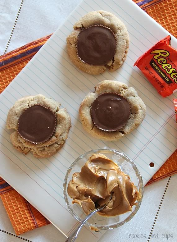 Top view of Giant Peanut Butter Blossom cookies