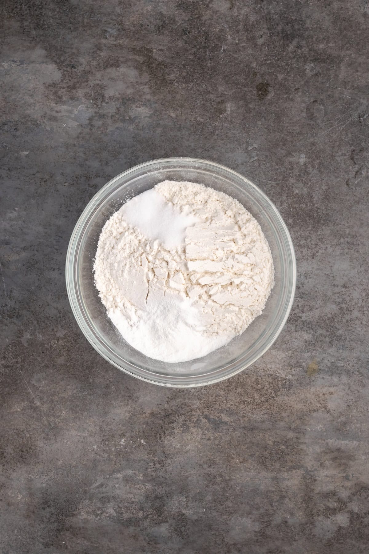 Dry ingredients combined in a bowl.