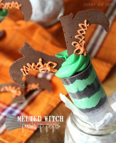 melted witch push up pops