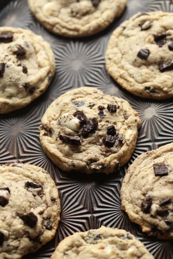 Oreo Pudding Cookies are a family favorite! They are crispy at the edge, but adding pudding mix directly into the batter keeps them soft and chewy in the center!