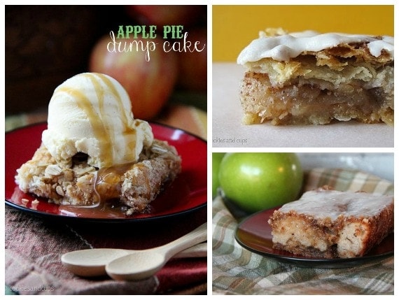 Collage of Apple dump cake