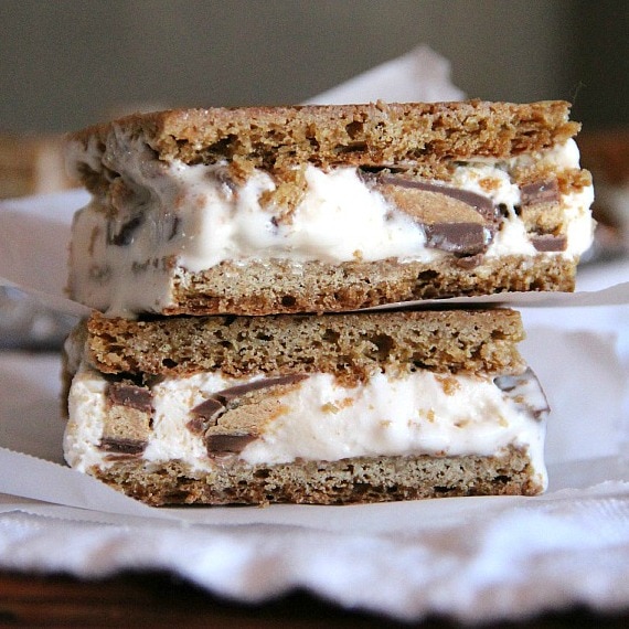 Image of Stacked Blondie Ice Cream Sandwiches