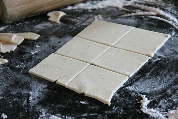 Pastry Dough Cut Into Squares