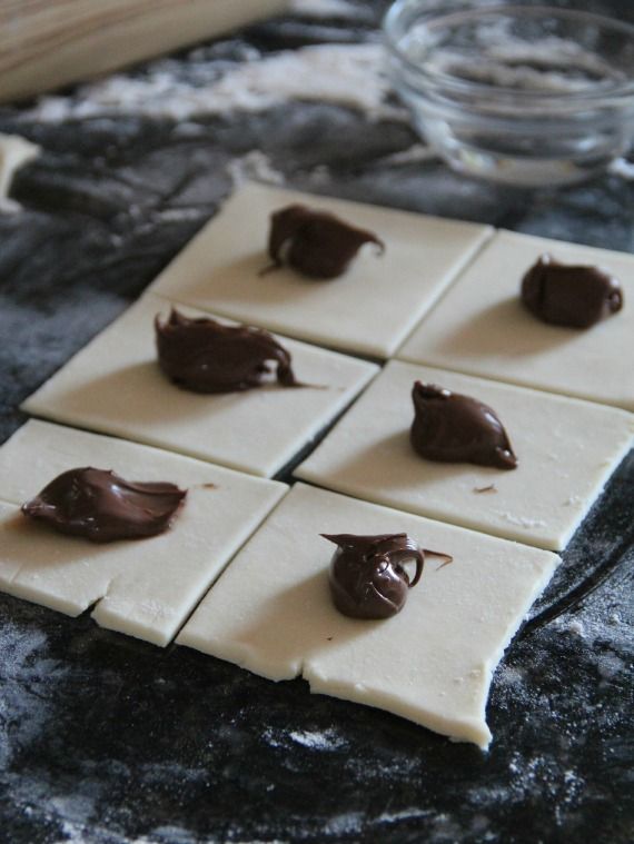 Pastry Dough with Dollops of Nutella