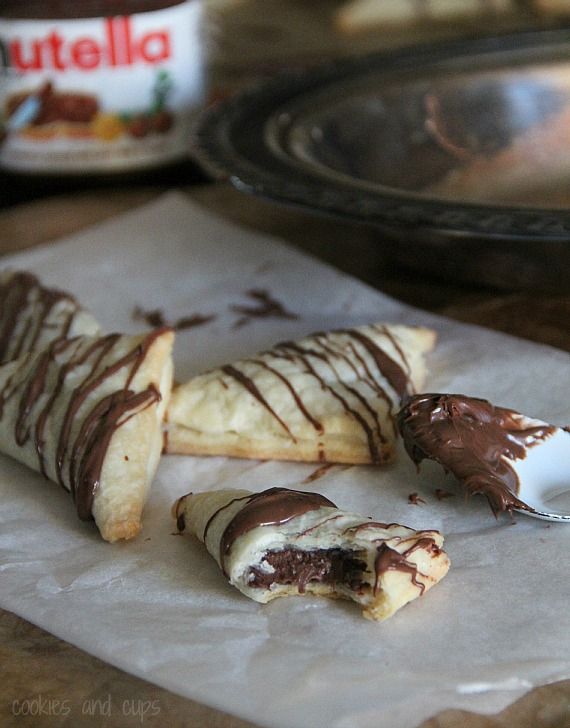 Gooey Nutella Pastry Cookies on Parchment Paper