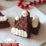 Image of Red Velvet Santa Hat Brownies